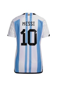 Argentina Lionel Messi #10 Fotballdrakt Hjemme Klær Dame VM 2022 Korte ermer